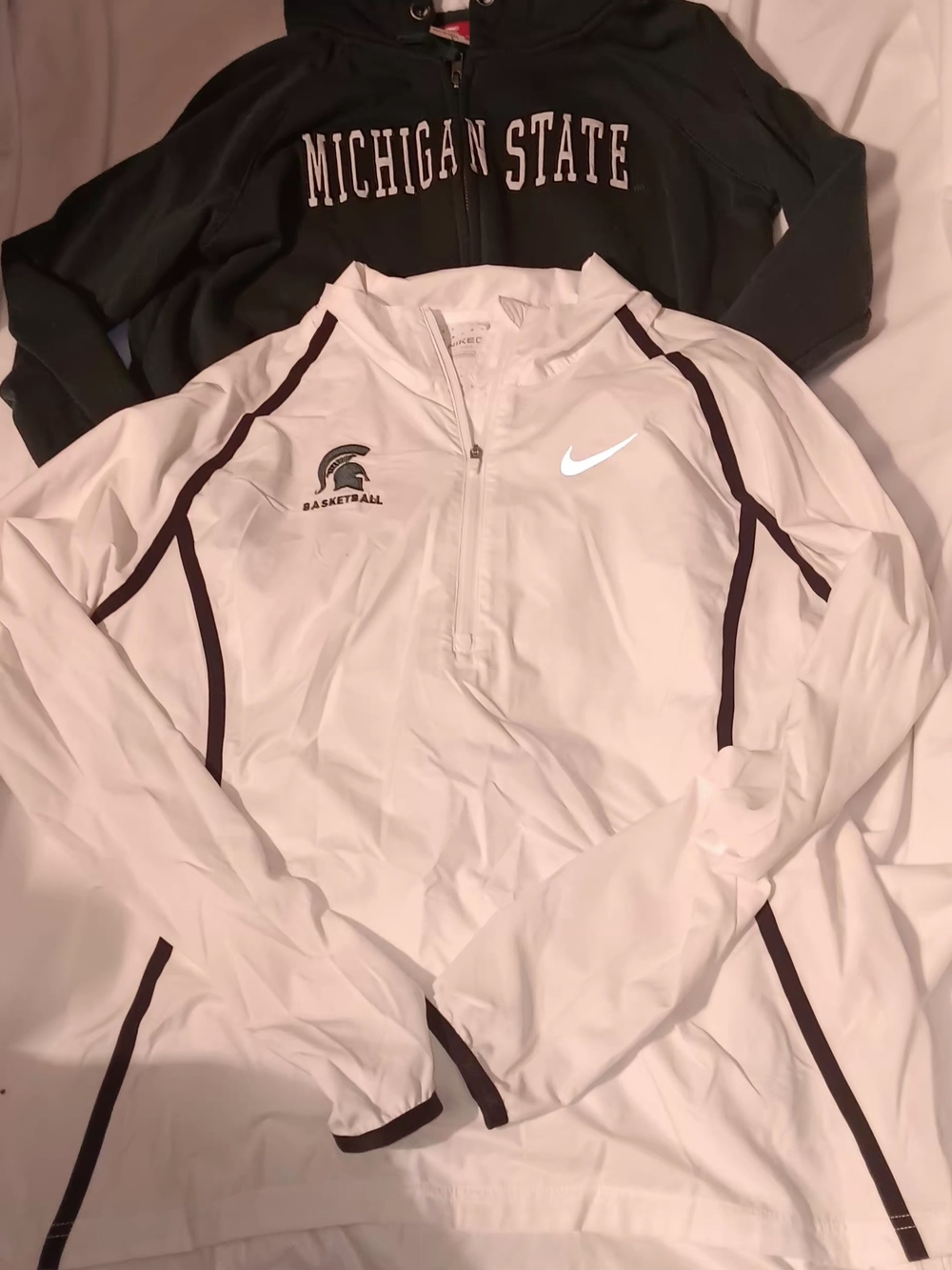 Nike Michigan State White Quarter-Zip Basketball Pullover Michigan State Hoodie